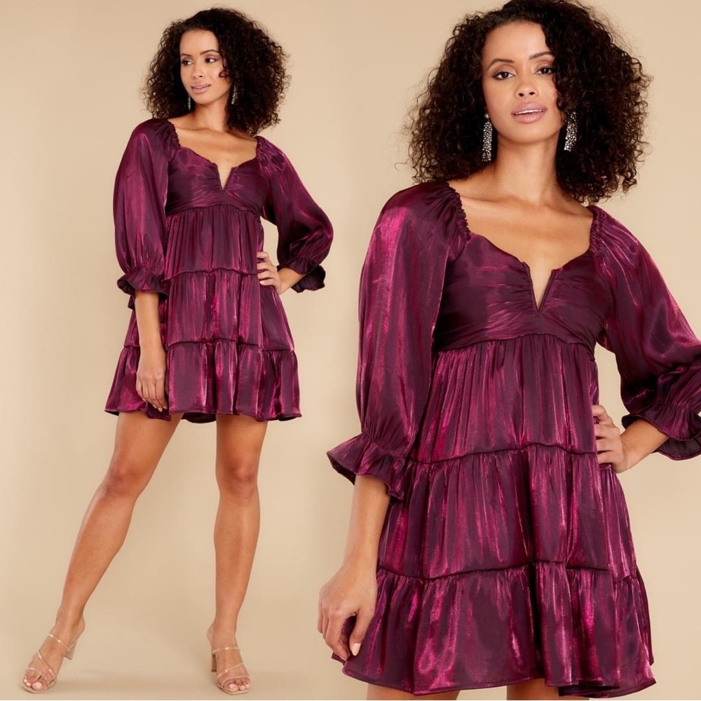 NWT Futuristic Love Sangria Dress - Red Dress Boutique